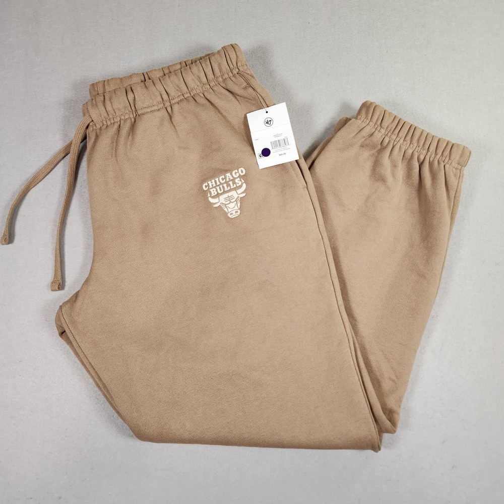 Women's '47 NBA Chicago Bulls Comfy Brown Sweatpants Large Drawstring